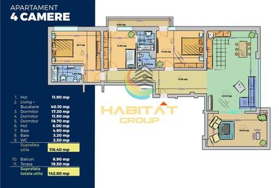 Apartament cu 4 camere decomandat în Berceni