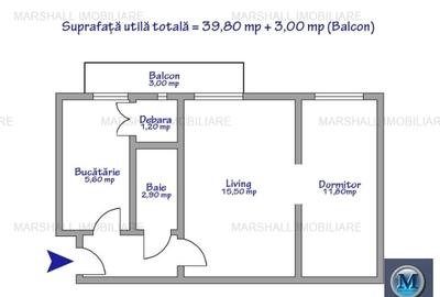 Apartament 2 camere de vanzare, zona Ultracentral, 42.8 mp #16583 - 8
