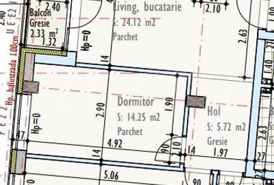 Apartament cu 3 camere, 2 bai, 67,85 mp, semifinisat, TVA inclus, zona Marasti - 1