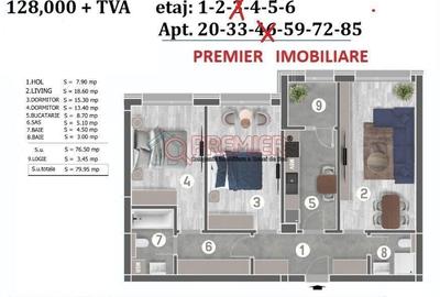 Apartament cu 3 camere în Central - 2