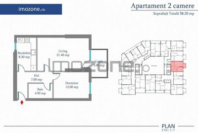 Apartament cu 2 camere decomandat în Păcii - 2