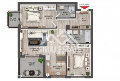 Apartament 3 camere terasa si balcon, boxa si parcare Selimbar - 7