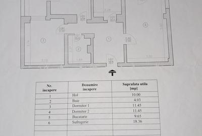 Apartament cu 3 camere decomandat în Central