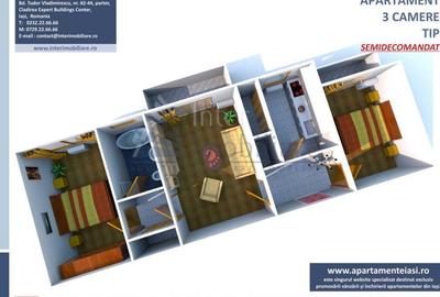 Apartament cu 3 camere în Podu Roș - 1