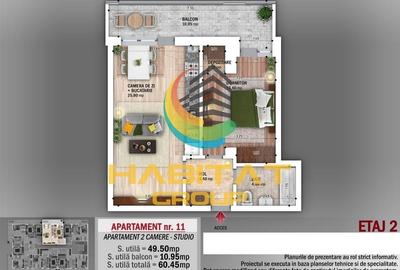 N. Grigorescu 2 camere semidecomandat 50 mp + terasa 11 mp - 2