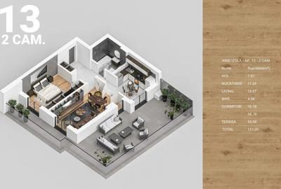 Apartament cu 2 camere decomandat în Titan - 3