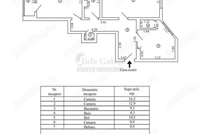 Apartament cu 2 camere decomandat în Central