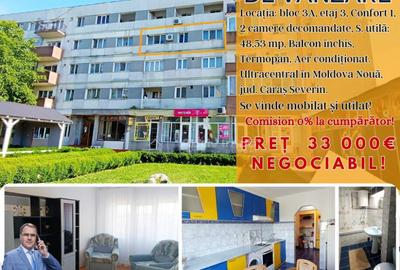Apartament ultracentral in Moldova Noua, 2cam. decomandat