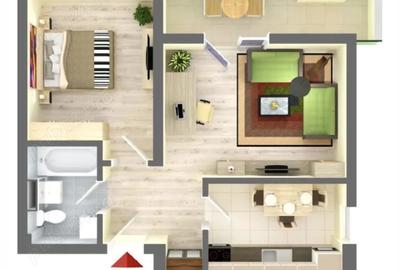 Apartament cu 2 camere semidecomandat în Central