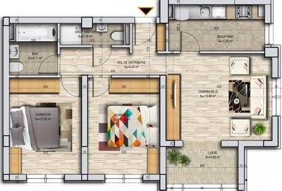 Apartament cu 3 camere decomandat în Militari - 3