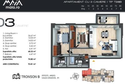 Maia Craiovei | 3 Camere Moderne | Aproape de Parcuri si Scoli - 4