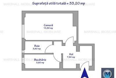 Garsoniera de vanzare, zona B-dul Bucuresti, 33.20  mp #16727 - 7