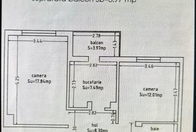 Apartament cu 2 camere decomandat în Km 5