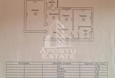 Apartament 3 camere, etaj 3, centrala proprie, zona Lipovei - 11