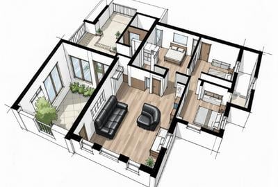 2 Camere în Vilă Renovată Total – Vatra Luminoasă, 125 mp + Curte 70 mp, Tot Nou - 1