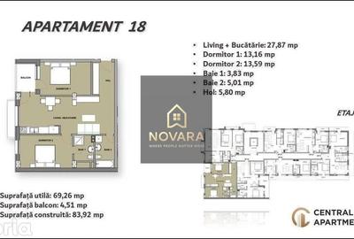 Apartament cu 2 camere în Cantemir - 1
