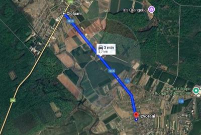 Teren intravilan 1.400mp Izvorani (IF), drum asfaltat, la 3 min de DN1 - 7