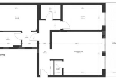 Apartament 3 camere, 77.47 mp utli+ gradina 17 mp utili, z - 1