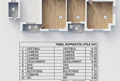 Apartament cu 3 camere decomandat, mobilat în Dacia - 29