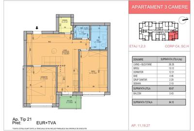 Apartament cu 3 camere în Central - 8