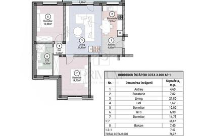 Apartment 3 camere - parter - balcon - 1