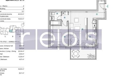 VANZARE APARTAMENT 2 CAMERE | STRAULESTI | 64MP | TERASA | COMPLEX NOU - 12