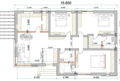 TVA inclus | Case PARTER 4 camere Trivale | Teren 465 mp | Util 120 mp - 2