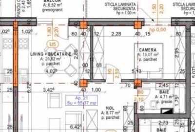 Apartament cu 2 camere semidecomandat în Central