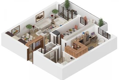 Apartament 2 camere tip 2D - 72 mp utili + terasa - Isaran Residence, Brasov - 5