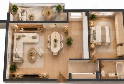 Apartament cu 2 camere semidecomandat în Între Lacuri - 1