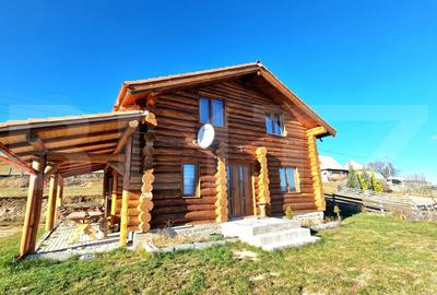 Cabana din lemn rotund, 140 mp utili, 1000mp teren - zona turistica Marisel - 1