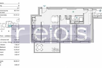 VANZARE APARTAMENT 3 CAMERE | STRAULESTI | 82MP | TERASA | COMPLEX NOU - 21