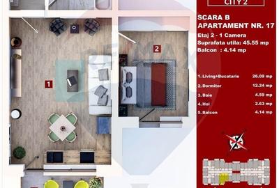 Apartament cu 2 camere semidecomandat în Sânpetru - 7