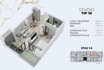 [ACCES DIRECT METROU BERCENI] Studio 44 mp - 6