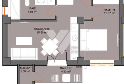 Apartament cu 2 camere decomandat în Șelimbăr - 6