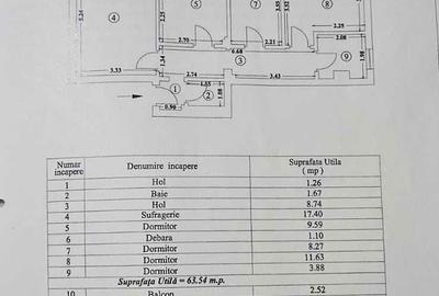 Apartament cu 3 camere decomandat în Central - 1