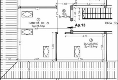 Apartament cu 2 camere semidecomandat în Central