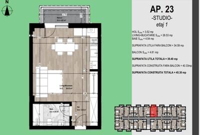 Apartament cu 2 camere semidecomandat în Central - 2