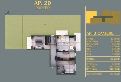 Vidra, Ilfov - Apartament decomandat cu 3 camere si curte 113 mp - 8