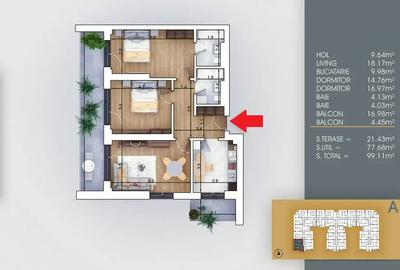 Apartament cu 3 camere decomandat în Theodor Pallady - 2