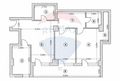 Apartament cu 3 camere în Cățelu