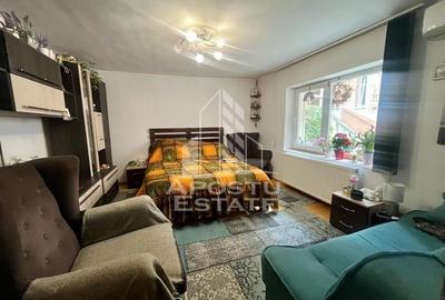 Apartament 1 camera,curte comuna,centrala proprie,zona Saguna