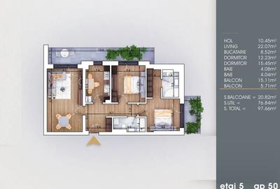 Apartament 3 camere decomandat metrou Nicolae teclu - 2