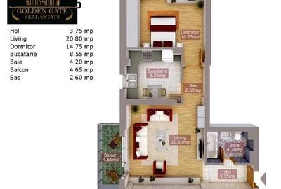 COMISION 0 | Rotar Park 1 Pacii - 2 Camere Mobilat 59mp Parcare Metrou - 8