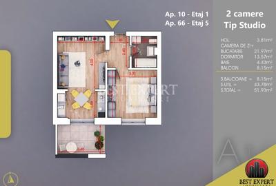 2 camere de vanzare cu Parcare subterana | Bloc nou |Disponibil imediat - 1