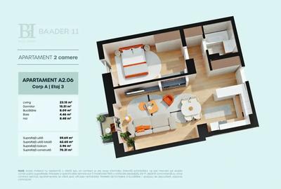 Apartament 2 camere direct de la dezvoltator