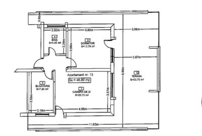 Apartament cu 2 camere semidecomandat în Florești - 3