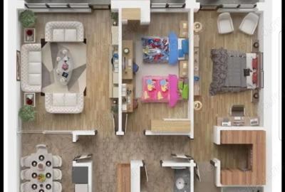 Apartament cu 3 camere decomandat în Tractorul - 2