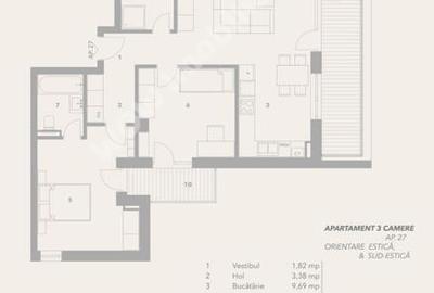 Apartament cu 3 camere si 2 bai de vanzare in SIBIU - 3