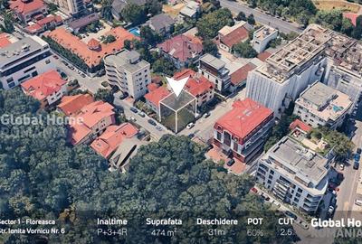Teren 474Mp - Urbanisim de construire S+P+3+4R | Floreasca - Rahmaninov - 2